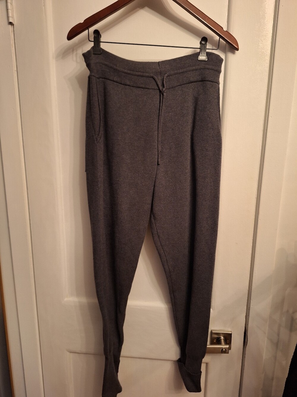 Zara-Women's Gray Knit Drawstring Jogger Pants